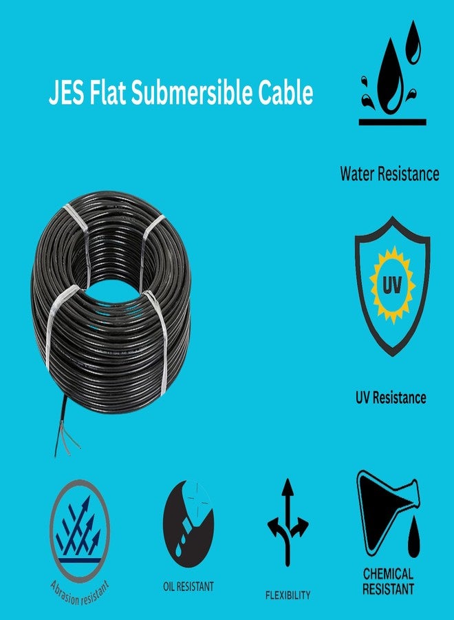 JES Eco Copper 3 Core Flat Cable for Submersible Pumps & Motors | Heavy-Duty 2.5 Sq mm Cable (6 Meter) | 1100-Volt Waterproof & Heat-Resistant Wire | Durable PVC Insulation | Pure Copper Core - Image 5